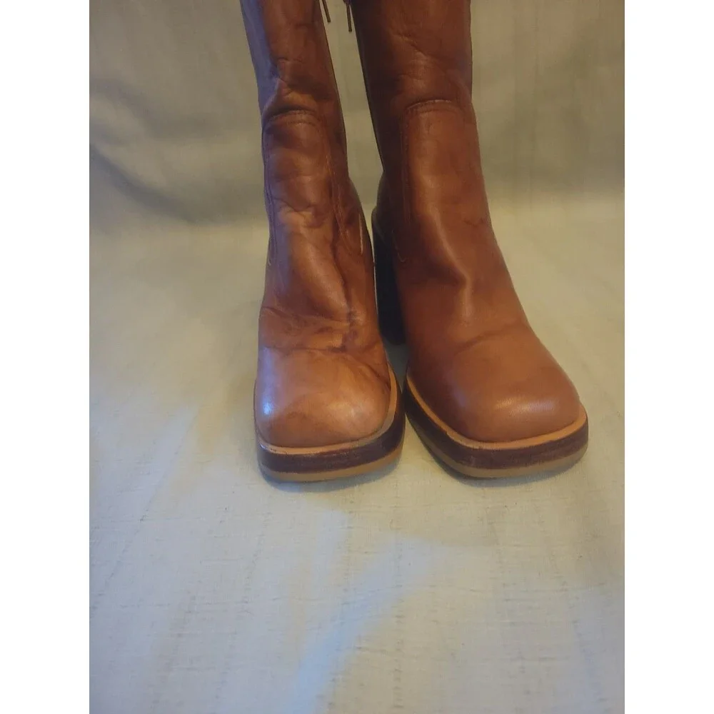 Vintage Rare Y2K Frye Karma Zip Brown Size 8 Patina Leather - Picture 4 of 11